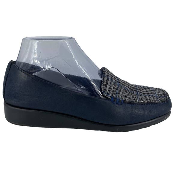 A2 AEROSOLES 7.5 W StitchNTurn Gondola Loafers Slip-On Plaid Comfort Academia - Picture 2 of 10